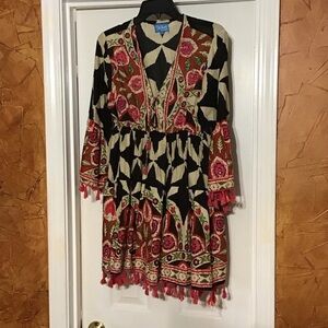 Wallflower Floral Black and Red Dress